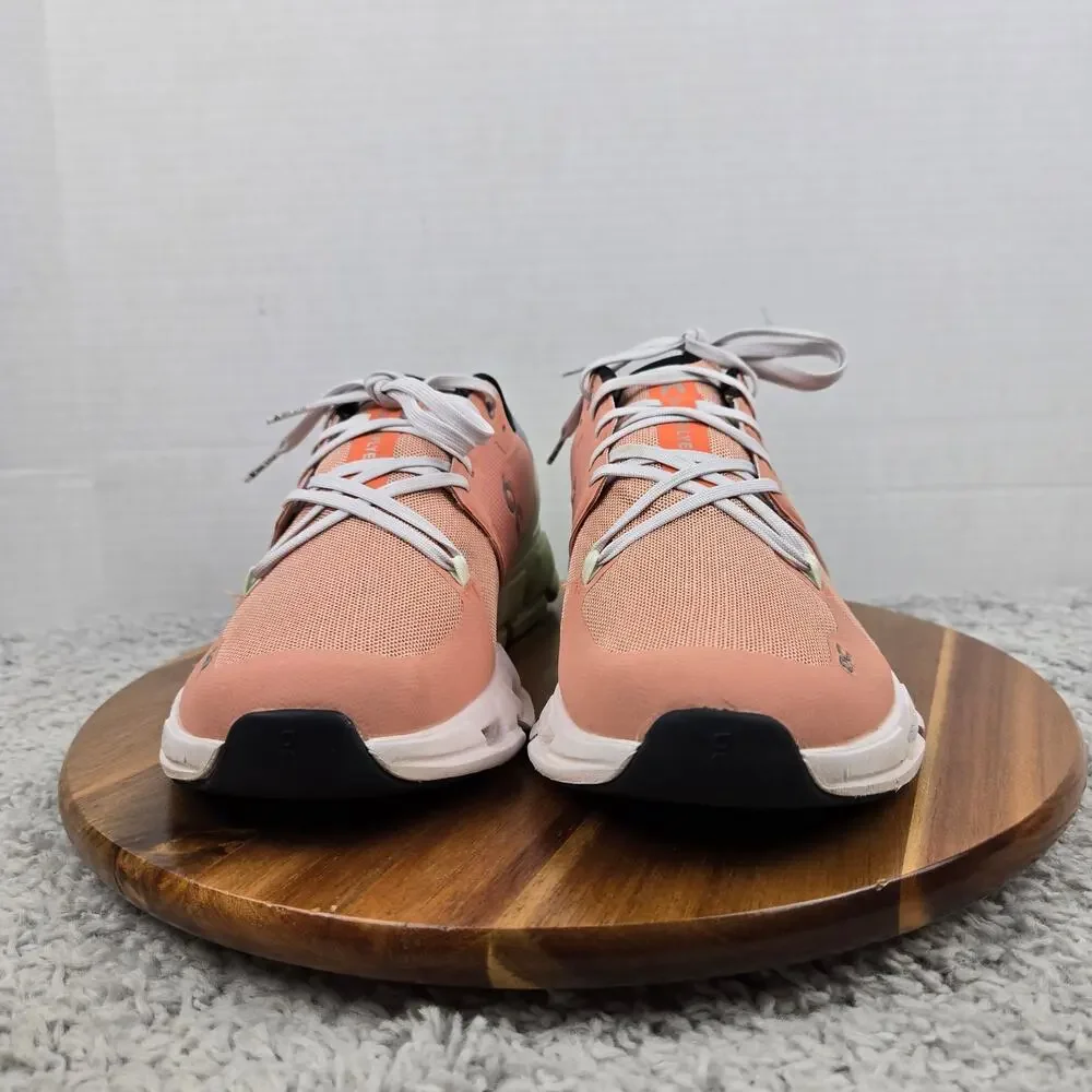 On Running Womens 10 Cloudflyer 4 Peach Aloe Athletic Casual Daily Running Shoe - Picture 4 of 13